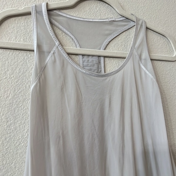 Lululemon silver semi sheer tank. Ptp18” EUC - Picture 2 of 5